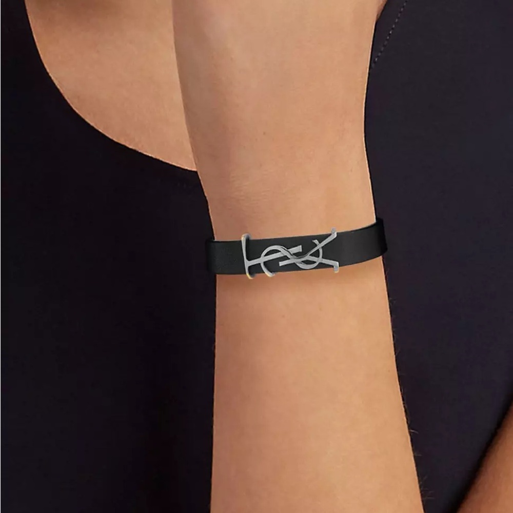 🔥🔥🔥 Saint Laurent Opyum Bracelet In Smooth Leather And Metal🔥🔥🔥